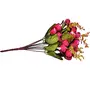 Fourwalls Artificial Decorative Mini Rose Flower Bunches (40 cm Tall 12 Branches Maroon), 3 image