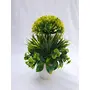 Discount4product Soft Plastic Artificial Flower with Pot (25 cm x 15 cm x 25 cm Yellow and Green), 2 image