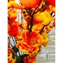 VTMT PetalshueÂ® Artificial Peach Orange Blossom Flower Bunch for Home Decor Office | Artificial Flower Bunches for Vases (18 Sticks 45 cm), 2 image