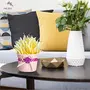 CAAJIB Decor's Imported Artificial Long Yellow & White Slim Leaves with Pink Pot | Fire Retardant & UV Protected Plant for Home Washroom and Office Decor, 3 image