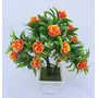 Discount4product Artificial Flowers Artificial Bonsai Plant with Pot for Home Decors (Orange-h6), 2 image