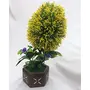 Discount4product Soft Plastic Artificial Flower with Pot (10 cm x 10 cm x 25 cm Yellow Hyperboles-HB23), 3 image