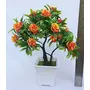 Discount4product Artificial Flowers Artificial Bonsai Plant with Pot for Home Decors (Orange-h6), 3 image