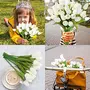 SATYAM KRAFT Artificial Foam Flowers Tulip Sticks for Home Decoration and Craft (White 10 Pieces), 7 image