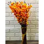 VTMT PetalshueÂ® Artificial Peach Orange Blossom Flower Bunch for Home Decor Office | Artificial Flower Bunches for Vases (18 Sticks 45 cm), 3 image