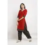 Rajnandini Women's Red Crepe Printed Unstitched Salwar Suit Material(JOPLLT7018), 5 image