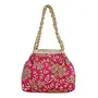 Kuber Industries Polyester Embroidered Woman Potli Bag Pink - CTKTC31391, 2 image