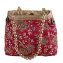 Kuber Industries Polyester Embroidered Woman Potli Bag Pink - CTKTC31391, 3 image