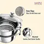 Maple 2-Tier Stainless Steel Multi-purpose Steamer with Glass Lid for Cooking (22 cm) - Idlis Boiled Vegetables Momos Dhoklas (Steamer with Idly Plates), 3 image