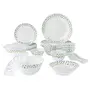 Larah By Borosil Sage Silk Series Opalware Dinner Set 35 Pieces White, 3 image