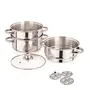 BMS Lifestyle Stainless Steel Induction Bottom Steamer/Modak/Momo Maker with Glass Lid AND IDLI STAND Induction & Standard Idli MakerÂ Â (2 Plates 8 Idlis), 4 image
