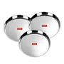 Sumeet 22 Gauge Stainless Steel Traditional Dinner Plate/Thali 25.8Cm (1.5Ltr) - Set of 3pc, 6 image
