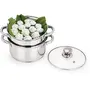 BMS Lifestyle Stainless Steel Induction Bottom Steamer/Modak/Momo Maker with Glass Lid AND IDLI STAND Induction & Standard Idli MakerÂ Â (2 Plates 8 Idlis), 5 image