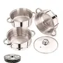 BMS Lifestyle Stainless Steel Induction Bottom Steamer/Modak/Momo Maker with Glass Lid AND IDLI STAND Induction & Standard Idli MakerÂ Â (2 Plates 8 Idlis), 3 image