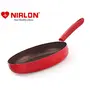 Nirlon Red Stone Aluminium Non-Stick Induction Base Fry Pan with Glass Lid, 3 image