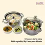 Maple 2-Tier Stainless Steel Multi-purpose Steamer with Glass Lid for Cooking (22 cm) - Idlis Boiled Vegetables Momos Dhoklas (Steamer with Idly Plates), 5 image