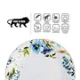 Konvio Melamine Dinner Plates Set of 6 White Floral Design Unbreakable Plates (White 11 inches) - 6 Pieces, 4 image