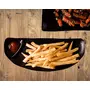 Home Decorise Melamine French Fries Momos Paneer Tikka Serving Platter with 2 Bhalla Plate and 2 Dip Bowls Unbreakable Serving Dessert and Snacks Platter/Tray (Matt Black Combo Pack of 8), 7 image