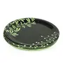 Golden Fish Melamine Round Green Full Size Dinner Plate || Veg. Bowl Floral Printed Dinner Plates (Set of 8; Plate Size:- 11 Inches (RM-GreenPatta-FPB-8), 3 image
