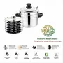 Prabha Stainless Steel Heavy Gauge Bottom Idli Cooker Idli Maker with 6 Plates Set with Stainless Steel Lid Idli Maker 4 Idli in Each Plate 24 Idli in one time., 5 image