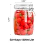 Satvikaya Airtight Canister Glass Kitchen Storage Jar Container With Clip Lock For storage Round Jar MasalaHoney JarSpiceFoodaacharSugarBeanCoffeecerealwith silicon airtight 500 ML(4), 3 image