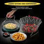 Frizty Foldable Steam Rinse Deep Frying Basket Stainless Steel Fry French Magic Basket Mesh Basket Strainer Net Fried Filter Drainage Rack for Fried Food or Fruits Multifunctional Kitchen Cooking Tool, 4 image