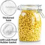 Satvikaya Airtight Canister Glass Kitchen Storage Jar Container With Clip Lock For storage Round Jar MasalaHoney JarSpiceFoodaacharSugarBeanCoffeecerealwith silicon airtight 500 ML(4), 4 image