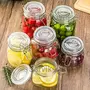 Satvikaya Airtight Canister Glass Kitchen Storage Jar Container With Clip Lock For storage Round Jar MasalaHoney JarSpiceFoodaacharSugarBeanCoffeecerealwith silicon airtight 500 ML(4), 7 image