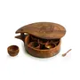 ExclusiveLane 'The Elephant Warriors' Hand Carved Spice Box In Sheesham Wood (7 Containers) -Masala Box For Kitchen Wooden Spice Box Set Masala Dabba Designer Spice Container Spice Set Masala Dani, 5 image