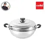 Cello Stainless Steel Induction Base Idli Cooker and Multi Kadhai 6 Plates Silver, 3 image