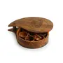 ExclusiveLane 'The Elephant Warriors' Hand Carved Spice Box In Sheesham Wood (7 Containers) -Masala Box For Kitchen Wooden Spice Box Set Masala Dabba Designer Spice Container Spice Set Masala Dani, 4 image