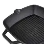 Highkind Pre-Seasoned Cast Iron Grill Pan 10.5 Inches Square Grill Frying Pan with Handle (Black Long Handle), 4 image