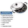 Panca 12 Cavity Appam Maker Non Stick with lid Aluminum Pan Spatula Scrubber Appe Maker Appe Pan Appe Tawa (Blue), 6 image