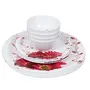 Golden Fish Melamine Round Red Full Size Sunflower Printed Dinner Plate || Small Size//Starter Plates & Veg. Bowl (Set of 12; Plate Size:- 11 Inches (RM-7-Red Sunflower-FQP-12), 2 image