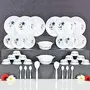 ignito Exclusive Dinner Set of 36psc Microwave Safe Plastic Printed Round Dinner Set - 6 Big Plates 6 Small Plates 12 Small Bowl 2 Big Spoon and 6 Table Spoon 2 Big Bowl with 2 Lid (Multicolor), 3 image