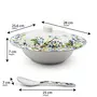Konvio Floral Design Melamine Unbreakable Dinner Set Collection of Microwave Safe Plates Bowl and Spoons (22 Pieces White), 5 image