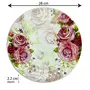 Konvio Melamine Dinner Plates Set of 6 Full Plates Pink Floral Design Unbreakable Plates (Pink 11 inches) - 6 Pieces, 3 image