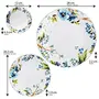 Konvio Floral Design Melamine Unbreakable Dinner Set Collection of Microwave Safe Plates Bowl and Spoons (22 Pieces White), 6 image
