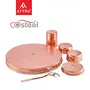 Attro Royal Stainless Steel Copper (Costeel) Traditional Hammered Finish Bhojan Set/Thali Set 6 Pieces (ATTRO_ROYALCOSTL_BHJ_Set), 2 image