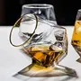 PrimeWorld Diamond Whiskey Glasses 300 ml Set of 2 Pcs Gold Banded Glassware Modern Ideal Glasses for- Rocks Scotch Bourbon Liqueur Cocktail and Cognac and Other Drinks etc, 2 image