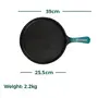 70'S KITCHEN Pre Seasoned Cast Iron Tawa with Silicon Cover Handle for Dosa Roti Chapathi 10 Inch / Black, 3 image