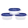Cutting EDGE Nesterware Food Storage Container for Pulses Sugar Tea Cereals Travelling Spices Office Lunch Box - 500ML (Dark Blue Set of 3), 7 image