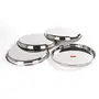 Sumeet Stainless Steel Heavy Gauge Deep Wall Dinner Plates with Mirror Finish 29cm Dia - Set of 4pc, 5 image