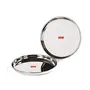 Sumeet Stainless Steel Heavy Gauge Deep Wall Dinner Plates with Mirror Finish 29cm Dia - Set of 2pc, 6 image