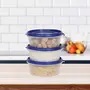 Cutting EDGE Nesterware Food Storage Container for Pulses Sugar Tea Cereals Travelling Spices Office Lunch Box - 500ML (Dark Blue Set of 3), 6 image