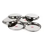Sumeet Stainless Steel Heavy Gauge Deep Wall Dinner Plates with Mirror Finish 26.6cm Dia - Set of 6pc, 5 image