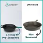 70'S KITCHEN Pre Seasoned Cast Iron Tawa with Silicon Cover Handle for Dosa Roti Chapathi 10 Inch / Black, 6 image