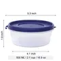 Cutting EDGE Nesterware Food Storage Container for Pulses Sugar Tea Cereals Travelling Spices Office Lunch Box - 500ML (Dark Blue Set of 3), 5 image