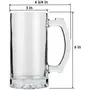 SKGREEN SK Green Glass Beer Mug Set of 500 ml with Handle | Large Beer Glass for Freezer Safe | Bar Beer Cups Drinking Glass Pub Drinking Mug Stein | Alcohol | Beverages Set of 4 (Clear Mug 500 ML 4), 2 image