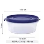 Cutting EDGE Nesterware Food Storage Container for Pulses Sugar Tea Cereals Travelling Spices Office Lunch Box - 500ML (Dark Blue Set of 3), 3 image